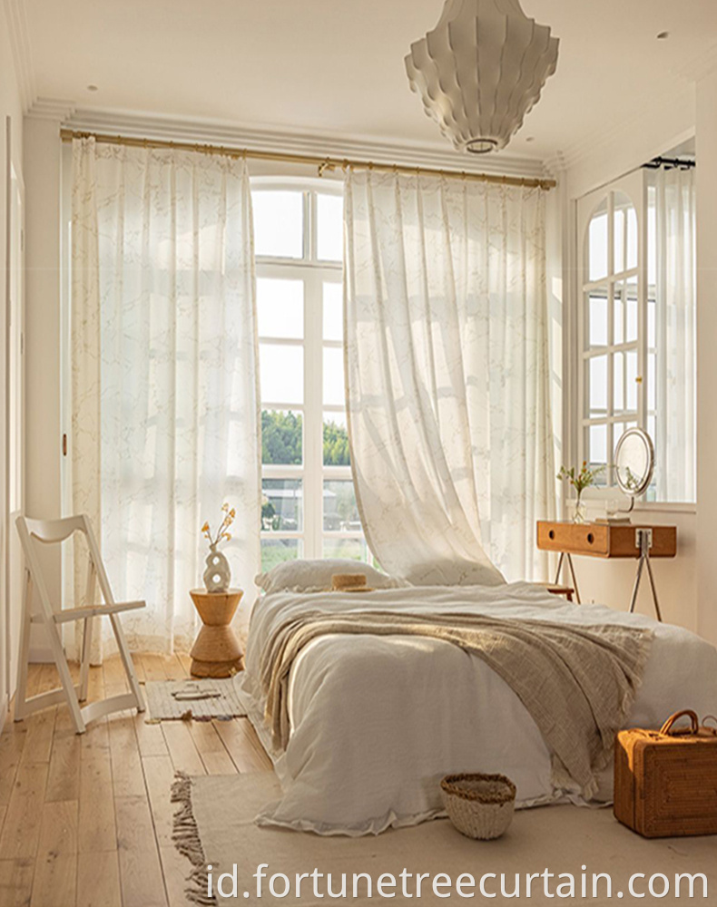 Home Textiles Crepe Tulle Printed Curtain Sheer